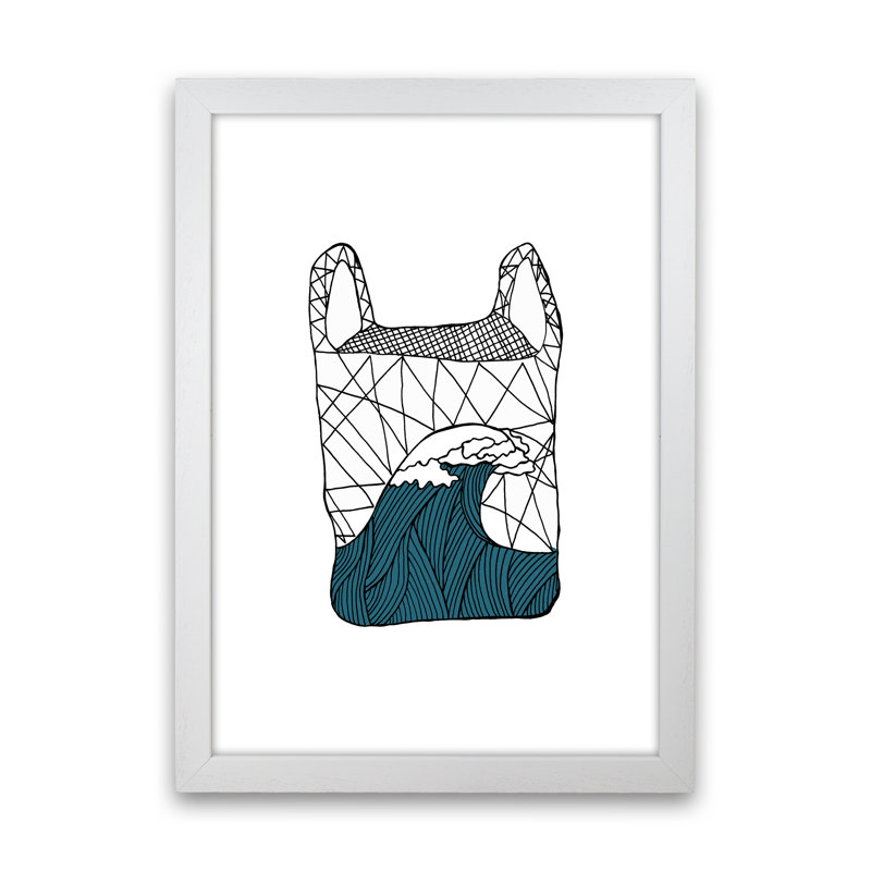 Plastic Bag Blue 1 Piece Wall Art, 46cm H x 34cm W x 3cm D, White Framed