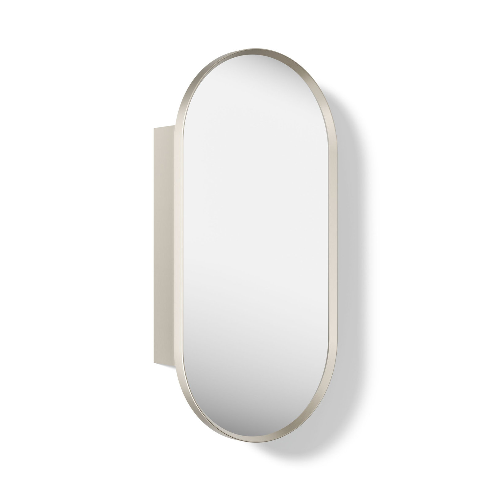 Verdera Capsule Framed Medicine Cabinet, Brushed Nickel, 30" H x 15" W x 5.55" D