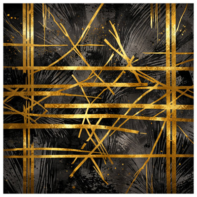 Couvertures dorées à lignes abstraites noires