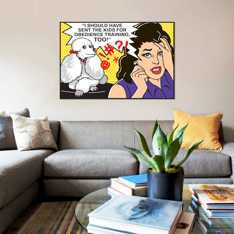 «Obedience Training», impression sur toile, H 12 po x l 18 po x P 1,5 po, Toile tendue, Pas de tapis