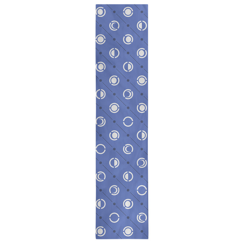 Classic Moon Phases Table Runner, 16" x 90", Dark Blue/Black/White