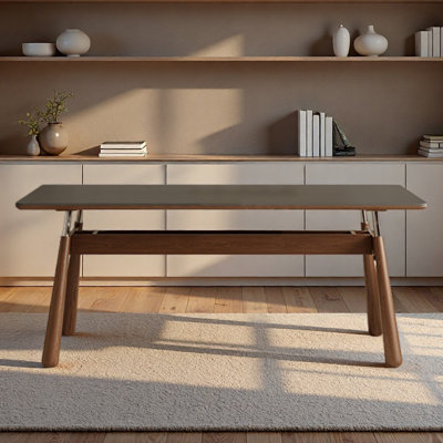 Solid wood black rectangular desk for slate board