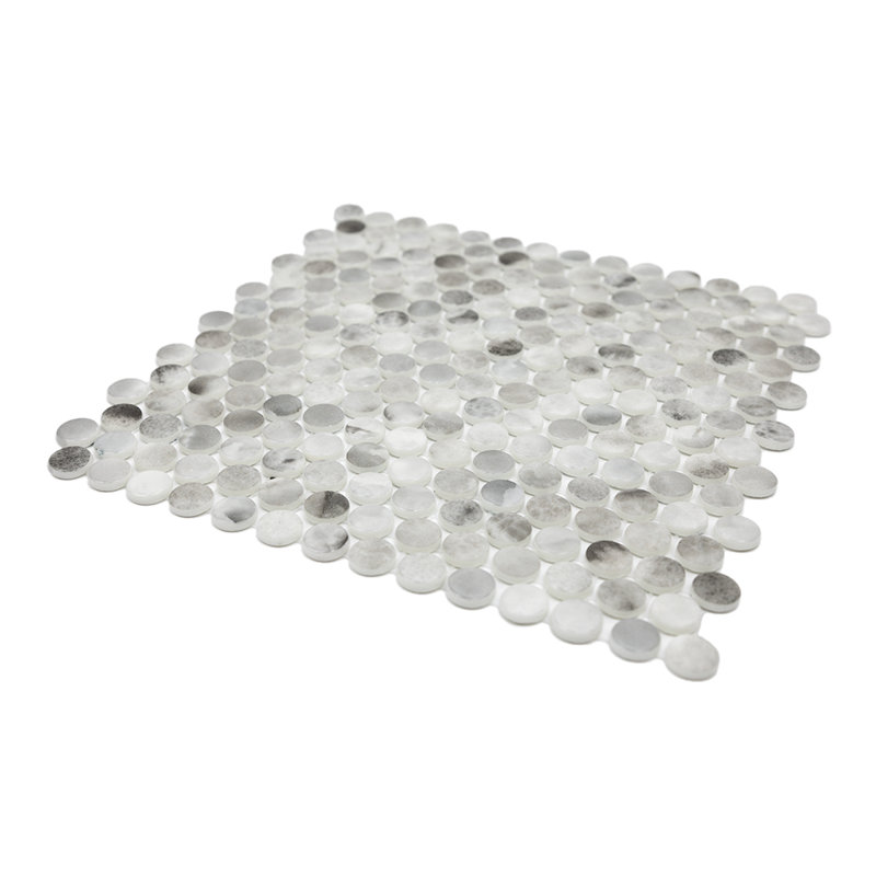 Eterna Penny 12"x12" Recycled Glass Mosaic Tile, Hermes