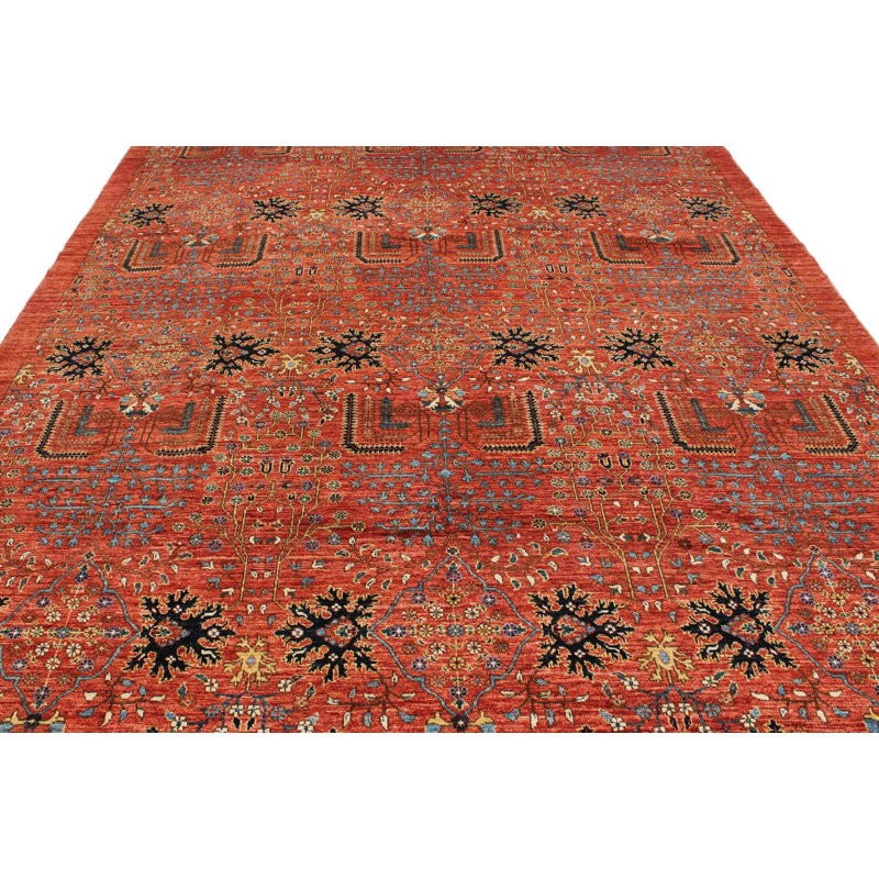 Tapis tribal 9 x 12 rouille et multicolore Anatolian