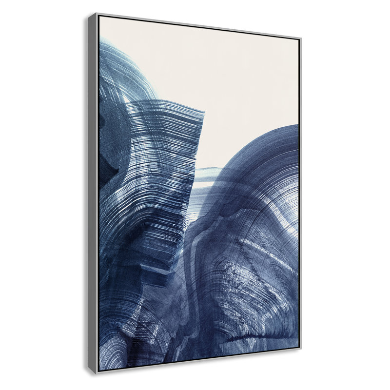 Indigo Crescendo II, impression par , Flottant argenté, H 61,5 po x l 41,5 po