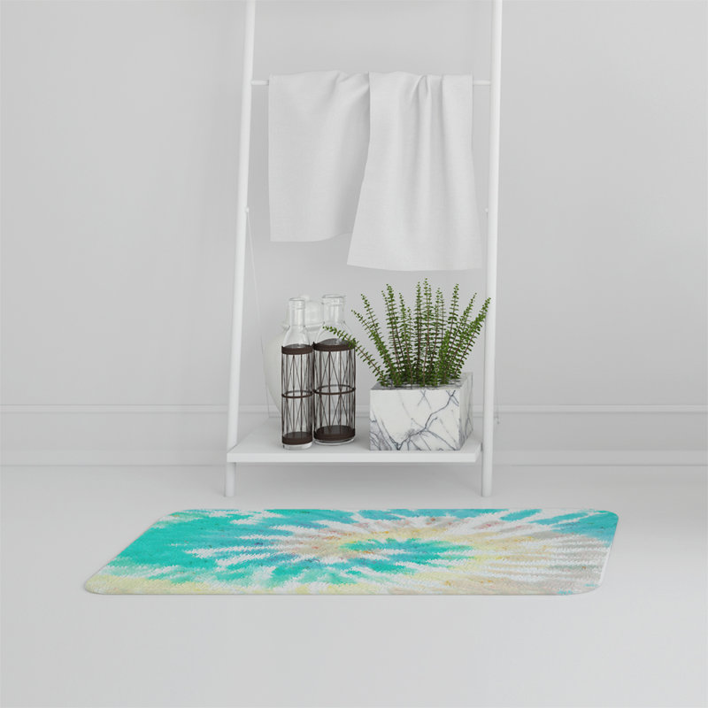 Bhoyar Non-Slip Bath Mat, Blue/Beige