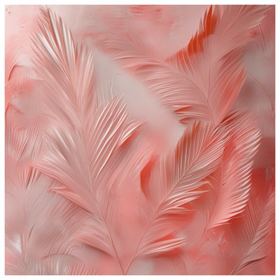 Tapisserie murale feuilles de palmier rose - décoration murale palmier