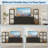 89 inch Black Industrial TV Stand Dresser 9 Fabric Drawers & 2 Four-Tier Storage Shelves Fits TVs Up to 75 Inches Large Media Console for Living Room or Bedroom-899147083