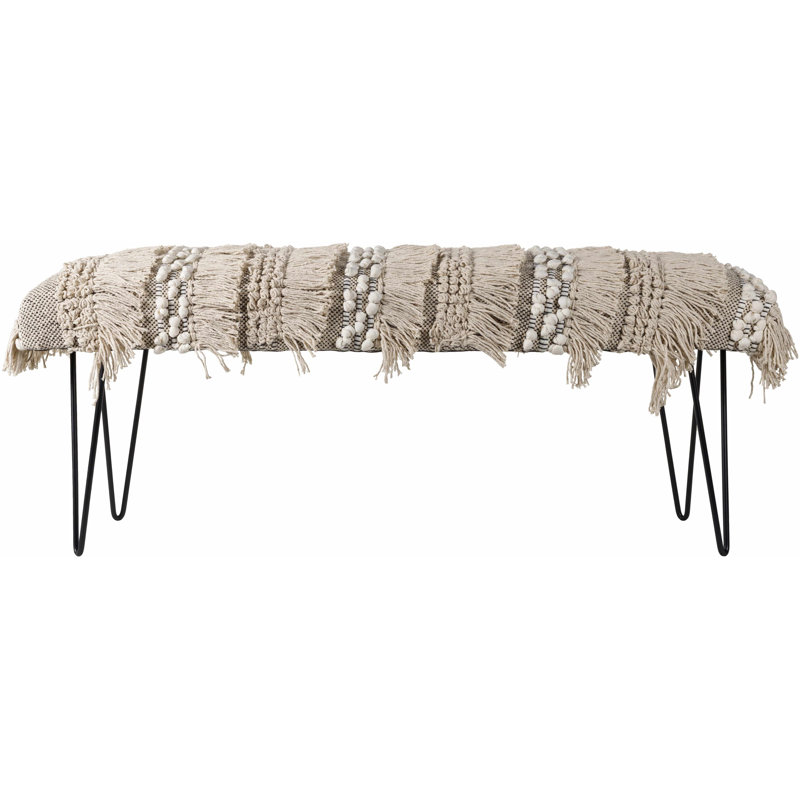 Banc rembourré Richfield, Crème / doré