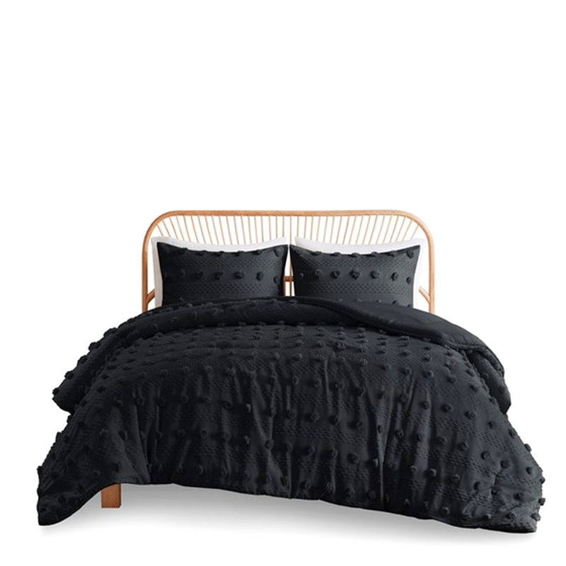 Édredon noir simple / simple TG - rembourré avec rembourrage inversé doux, Noir