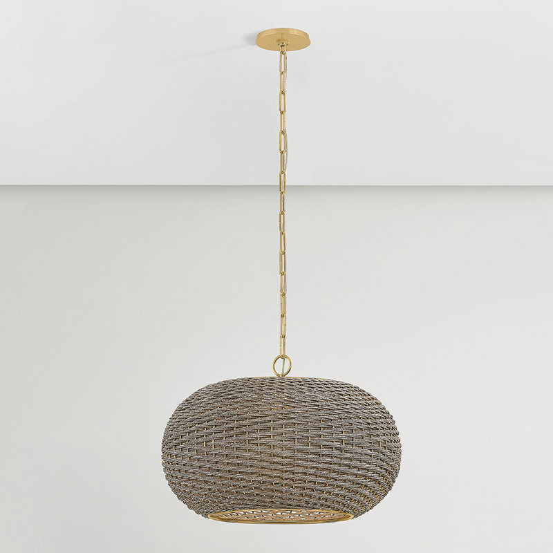 Luminaire suspendu Penarth en laiton vieilli