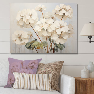 " Minimalism Beige Geraniums IV " Print