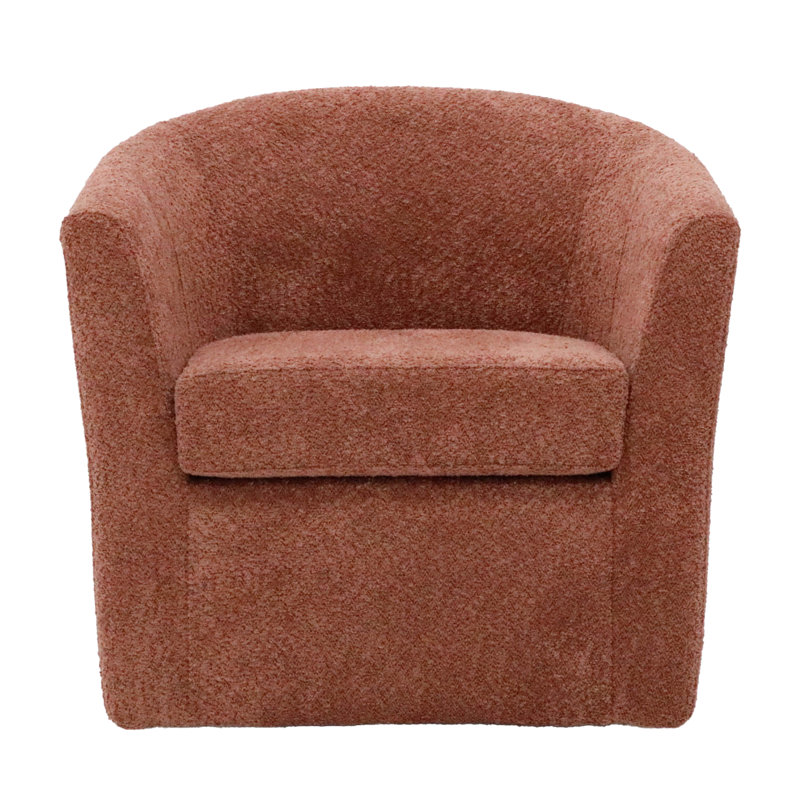 Fauteuil demi-tonneau pivotant 31 po Hansell, Mélange de polyester rouge