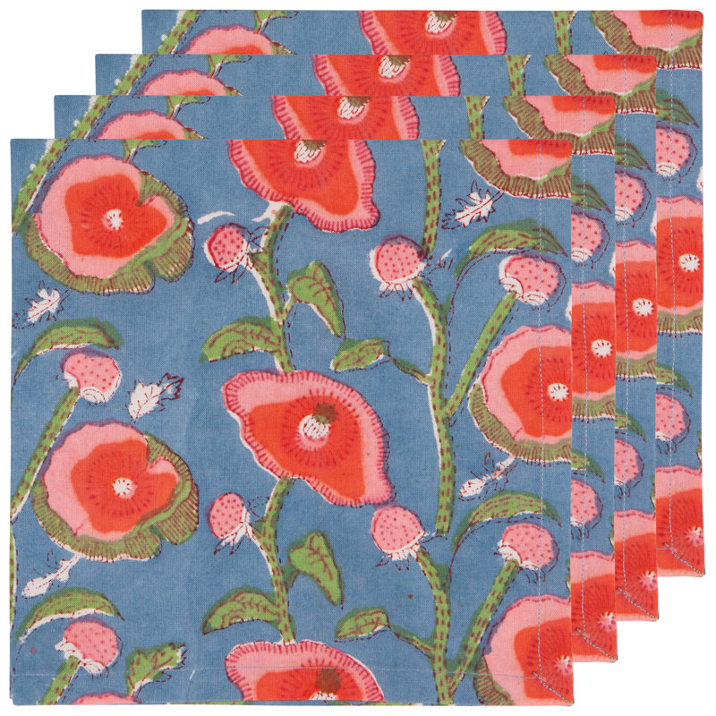 100% Cotton Floral Square Napkin