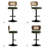 Adjustable Height 360° Swivel Bar Stools With Rattan Back-913062236