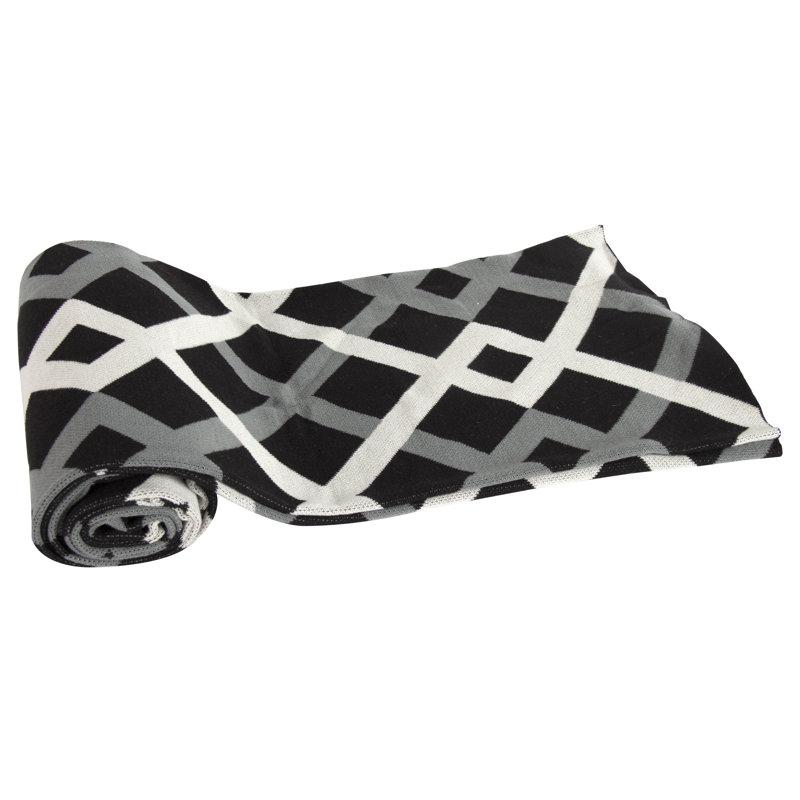 Knitted Throw Blanket, Black