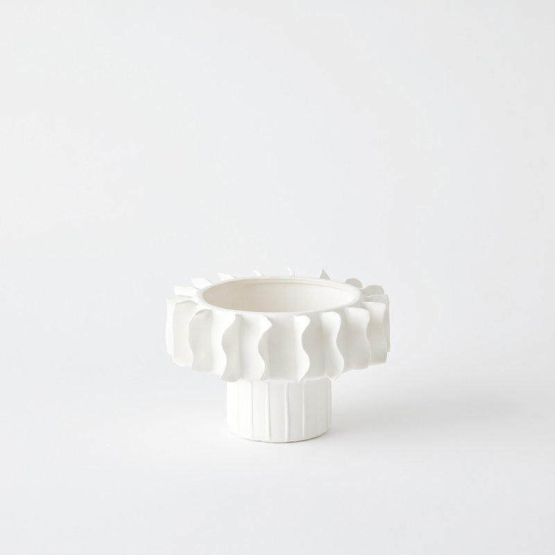 Frilled Bowl-Matte White