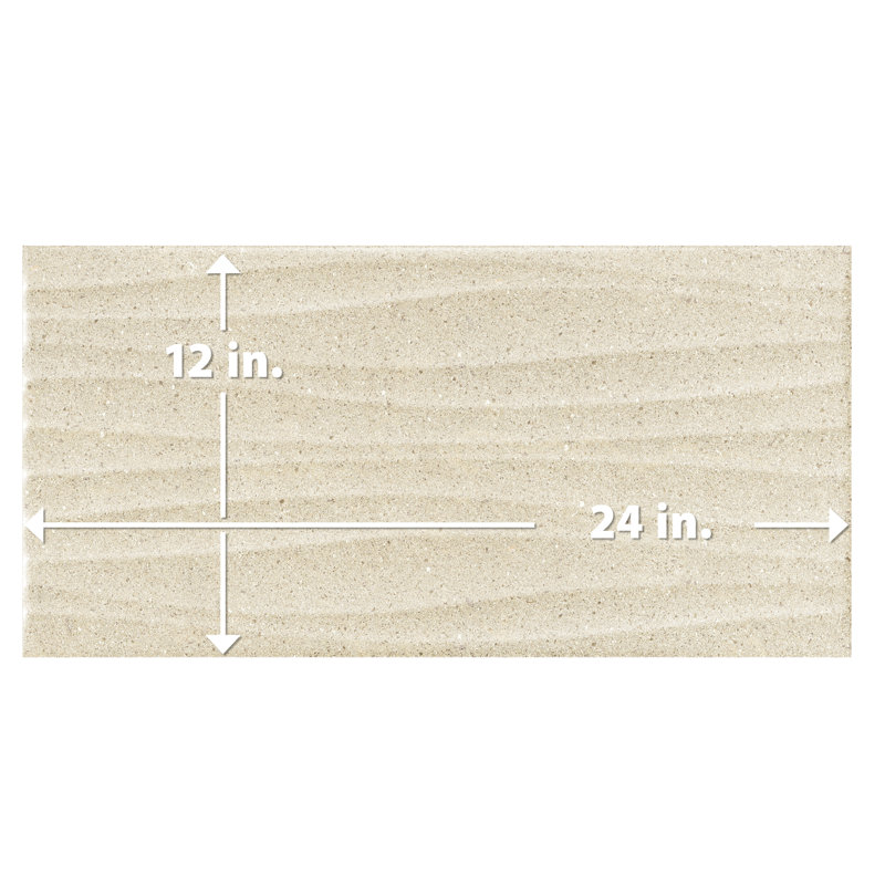 Carreau de mur en porcelaine 11 3/4 po x 23 1/2 po Sensa Waves, Cream