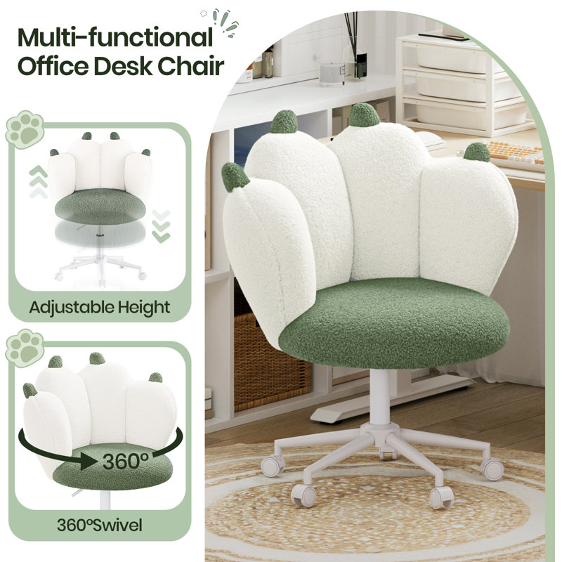 Office Chair, White/Green