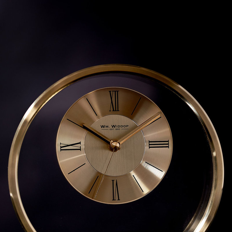 Ovid Metal Mantel Clock, Gold 