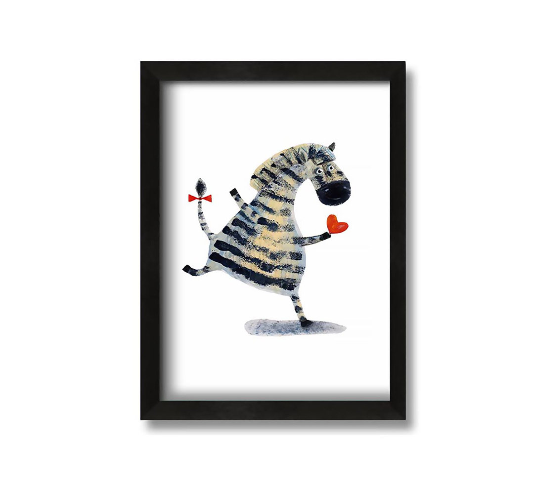 Gerahmtes Leinwandbild Dancing Zebra Love