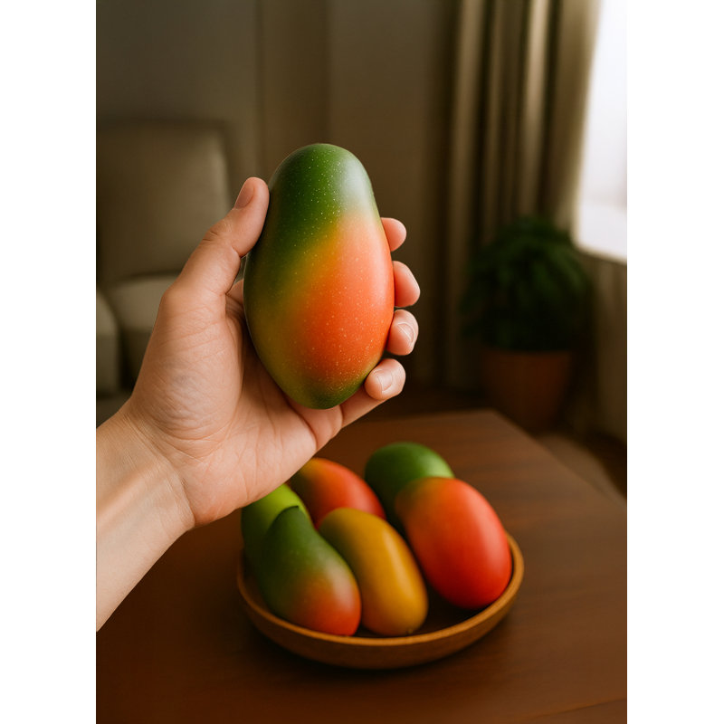  Faux manguier - répliques de manguier tropical en plastique pour comptoir de cuisine, centre de table, style bol à fruits, décor pour événement et présentoirs de détail, 4,5 po de diamètre et 2,2 po de hauteur, paquet de 6
