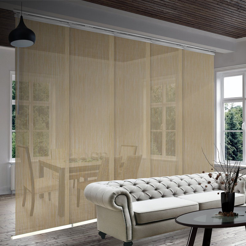 Store vertical semi-transparent Dappled Sand, L 110 po x L 94 po, Nickel satiné