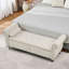 Banc de rangement en velours doux avec boutons en cristal et 1 coussin-247126427