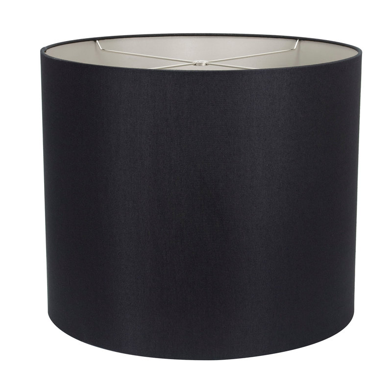 Drum Lamp Shade, Black/Silver, 16" H x 19" W x 19" D