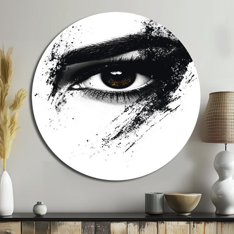 Silhouette, femme, art mural rond en métal, L 29 po x H 29 po