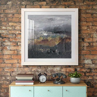 «Mountains In The Mist I», reproduction encadrée de qualité supérieure - prête à être accrochée
