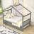 Wood House Bed With Pull-Out Twin Trundle-431005077-431005078