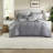 Luxury 10 Piece Bedding Sets, Polyester Jacquard Grey For Home