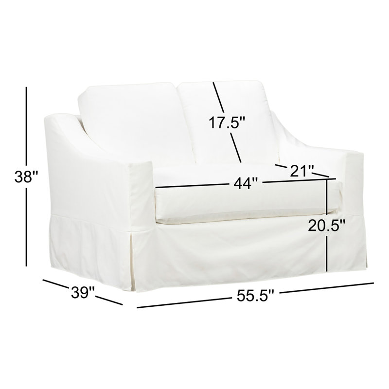 Cranbrook 55.5'' Slipcovered Loveseat, Classic Bleach White Twill