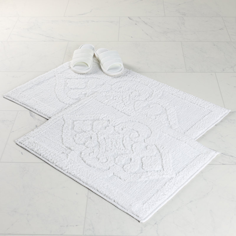 Ensemble de tapis de salle de bain Myra, LARGE- 2 pièces, Blanc