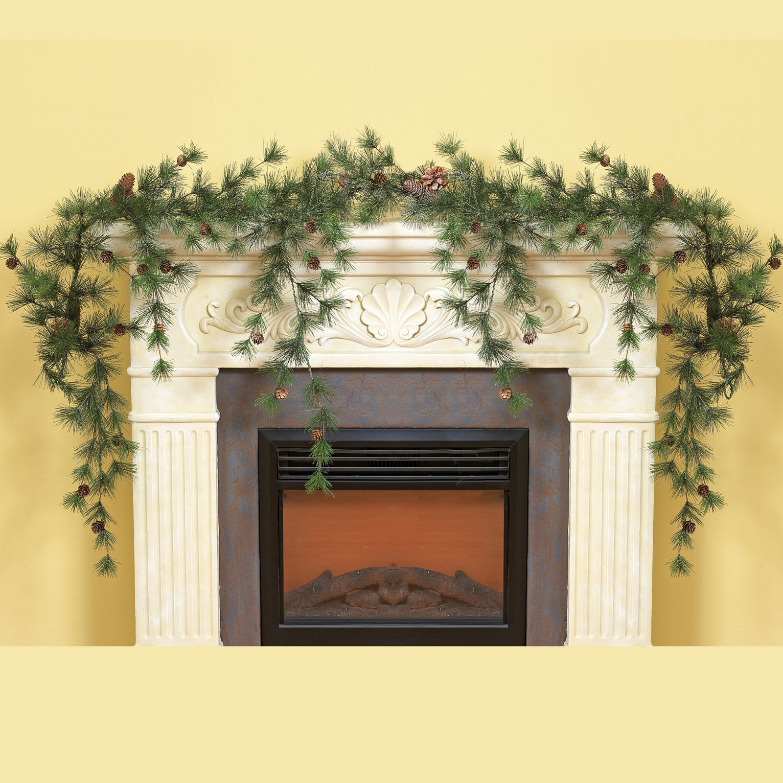 72" Snowy Pine Christmas Garland
