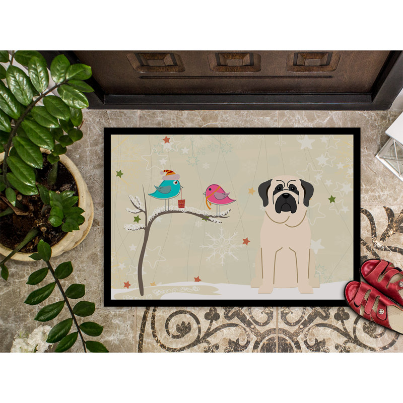 Tapis de porte Akintunde, Blanc, Rectangle 1 pi 6 po x 2 pi 3 po