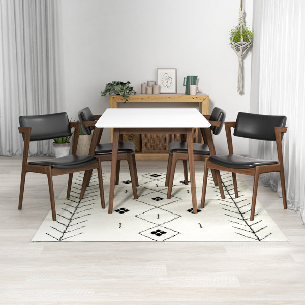 Corrigan Studio® Kimyatta 4 - Person Eucalyptus Solid Wood Dining Set ...