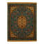 Artemis Machine Woven Wool Oriental Area Rug in Petrol/Gold