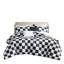 L'édredon double / grand moderne à carreaux comprend 2 taies décoratives, des oreillers, un tissu lavable, des taies et oreillers de literie compressés inclus, un motif en microfibre noir et blanc