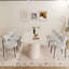Table de salle à manger 63 po 63 po et 6 chaises courbées sans accoudoirs, siège confortable pour 4 à 8 personnes avec un bon rapport qualité-prix-400930697