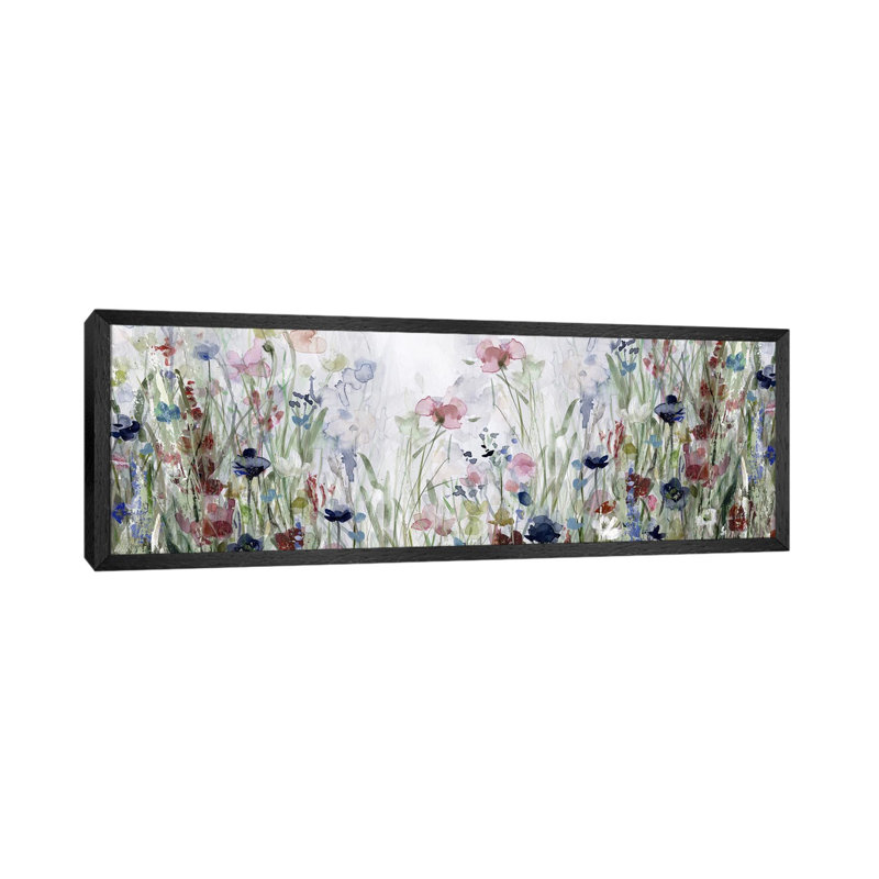 Wildflower Fields by Carol Robinson - Floater Frame Panoramic Gallery-Wrapped Canvas Giclée on Canvas, Black