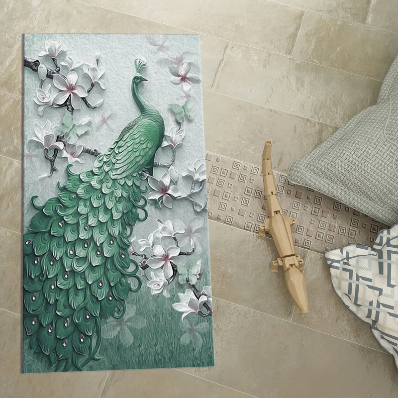 Stylish Non Woven Thin Type Printed Rug Featuring an Intricate Geometric Design for a Modern Touch in your Home Decor
