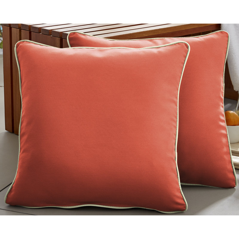  Housse et insert de coussin extérieur d'extérieur, 16 po x 1 po, Toile Sunbrella® melon