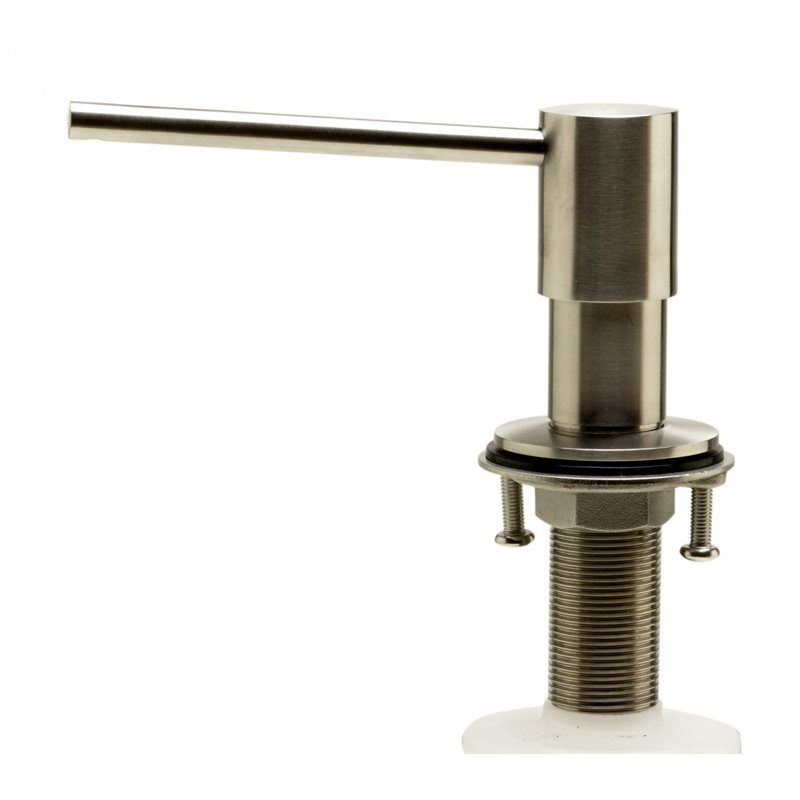 Distributeur de savon rond moderne, Acier inoxydable poli