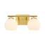 Luminaire pour meuble-lavabo moderne à 2 lumières de 16 po de style Mid-Century avec abat-jour en verre opale satiné-131094063-131094068