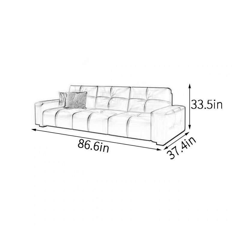 Canapé italien moderne et simple, 3, H 33,5 po x l 86,6 po x P 37,4 po