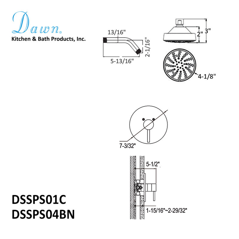 Pinnacles Series Shower Faucet with Rough in-Valve, Brushed Nickel