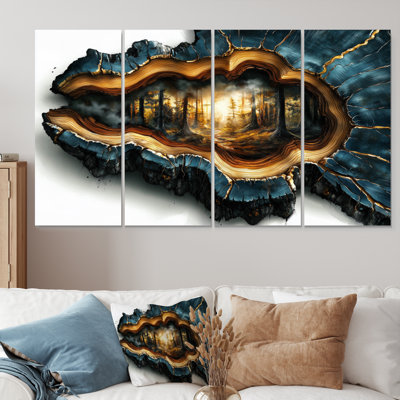 Forest In Blue Wood Slide Fusion - Forest Wall Art - Traditional Wall Art