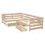 Lit plateforme en L avec trois tiroirs de rangement-1125547007